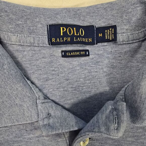 Polo Ralph Lauren Classic Fit Iconic Men's Medium 100% Cotton Heather Blue - Picture 3 of 9